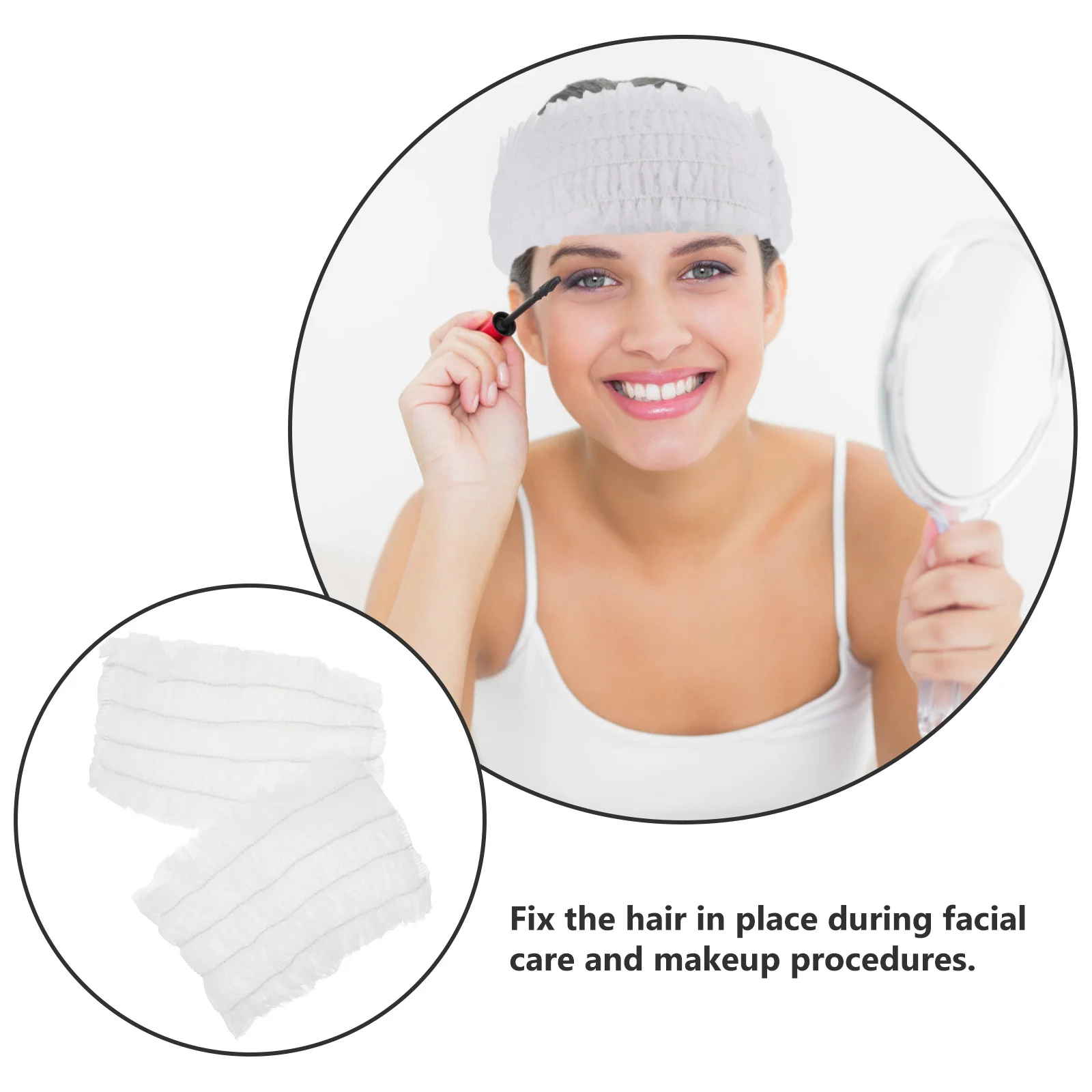 

100 шт. нетканые одноразовые повязки на голову, сильная фиксация для ухода за лицом, белые нетканые ленты для волос, одноразовые ленты для волос