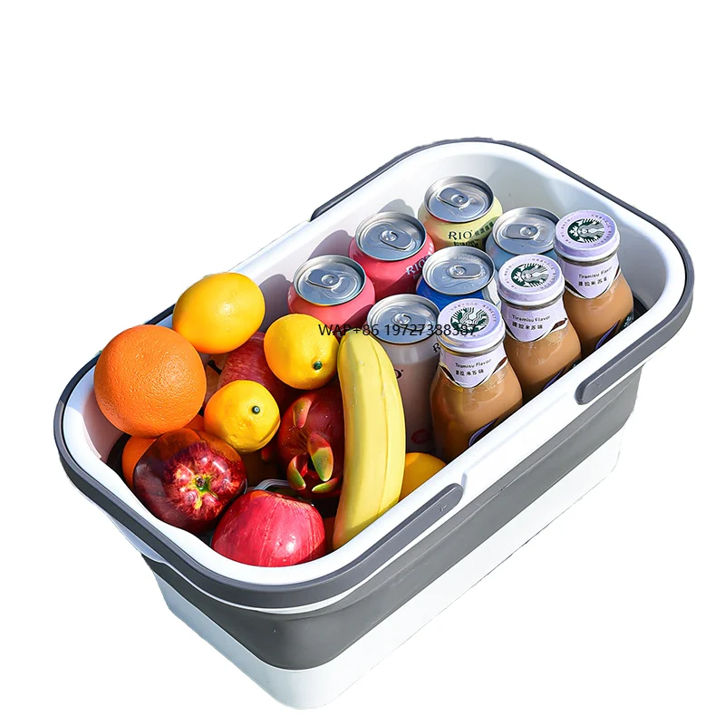 Outdoor Foldable Plastic Food Storage Basket-Portable Camping Fruit Basket for Adults All Seasons Use