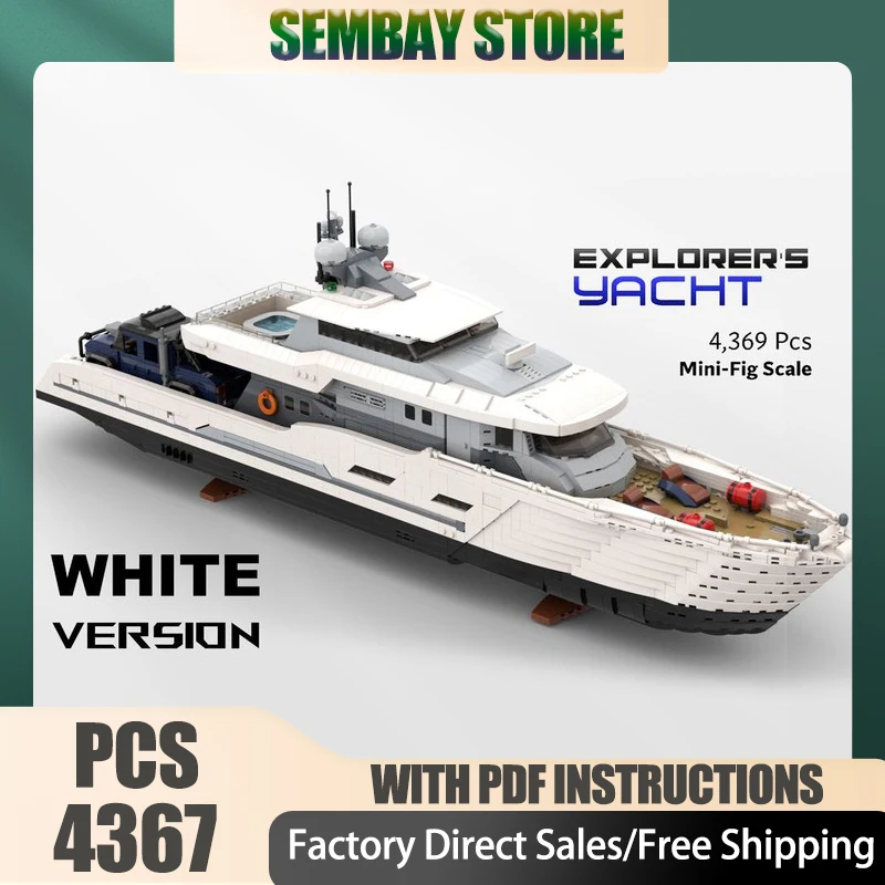 

Модель лодки Moc, строительные кирпичи, модульная модель яхты исследователя, технологические блоки, рождественские игрушки «сделай сам», строительные военные подарки