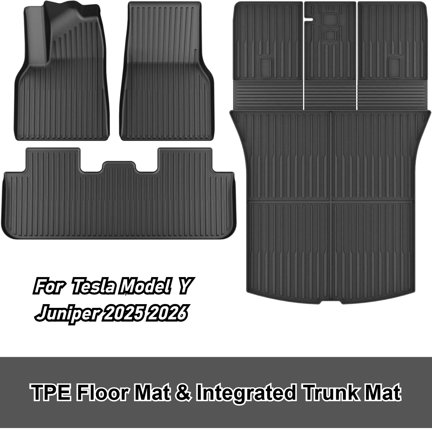 

Floor Mats Integrated Trunk Pad For Tesla Model Y Juniper 2025 2026 TPE Odorless Scratch-Resistant Cargo Liner Non-Slip Foot Mat