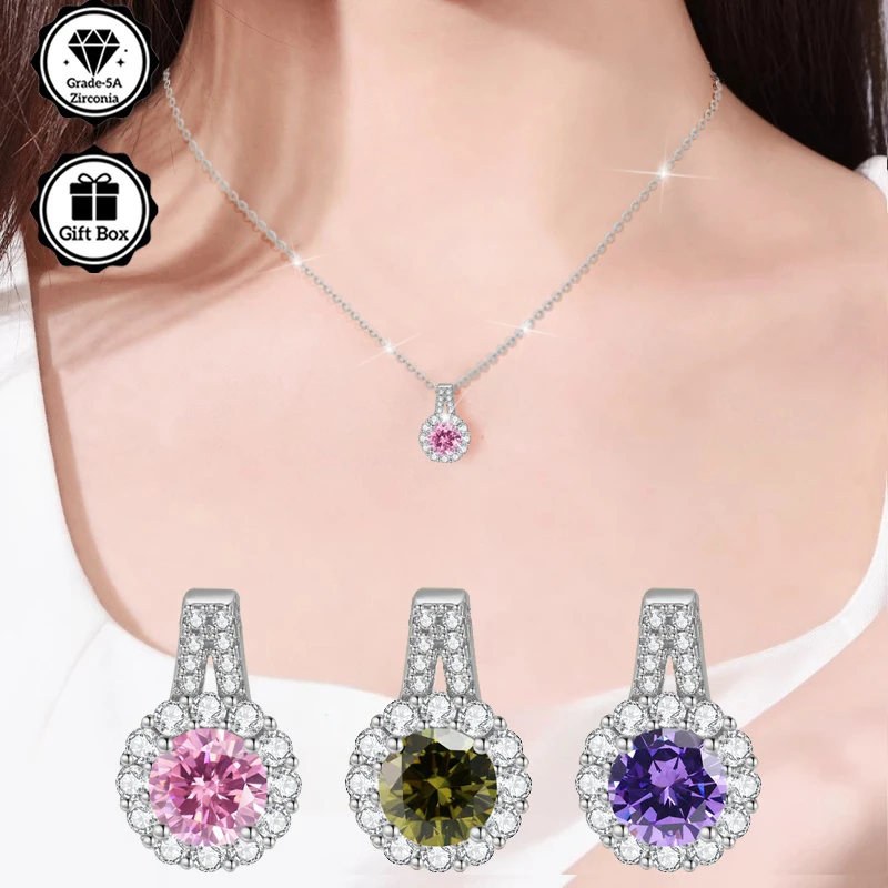 

Ожерелье из стерлингового серебра LAMVOICE S925, украшения для женщин, рождественский подарок, подарок высокого качества, ожерелье из 1-каратного циркония