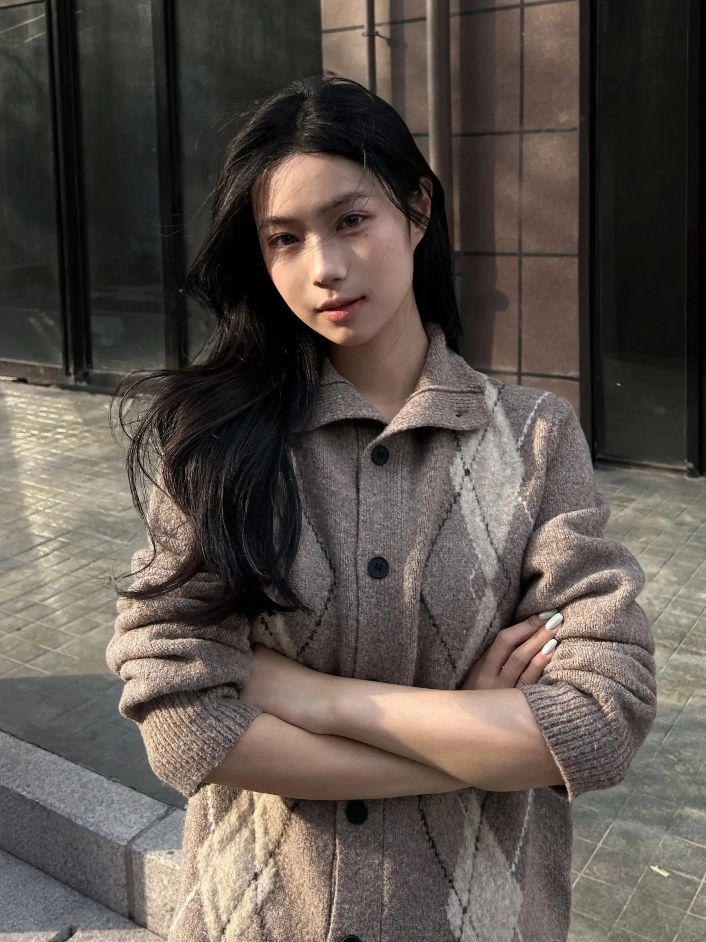 

Мужской вязаный кардиган с ромбовидным узором Fair Isle, осенне-зимний, винтажный, с длинными рукавами, на пуговицах, свободного кроя