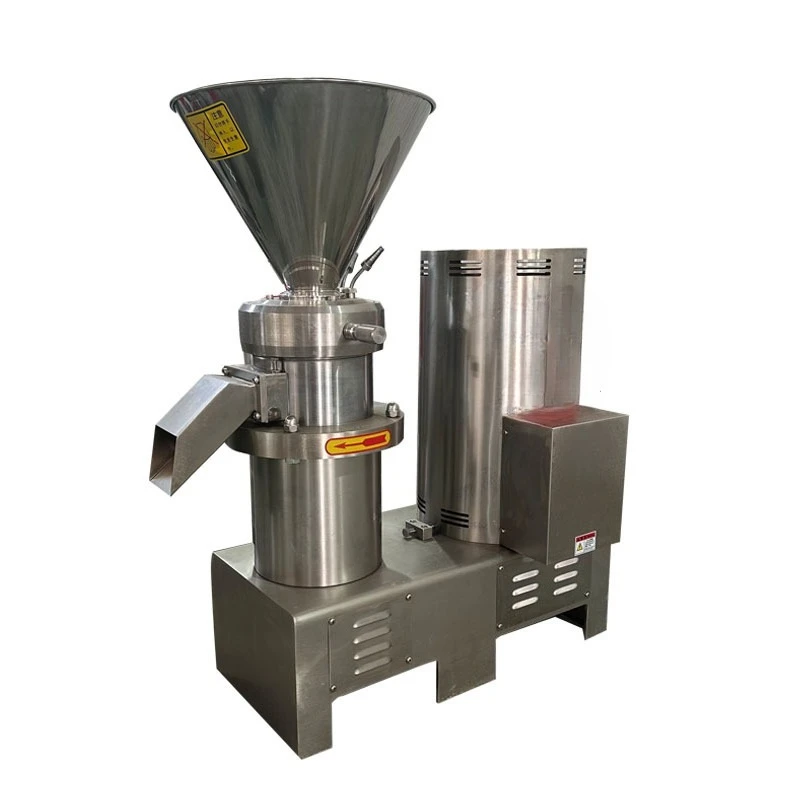 Vertical stainless steel colloidal grinding peanut butter tahini paste grinder chili sauce chives flower commercial