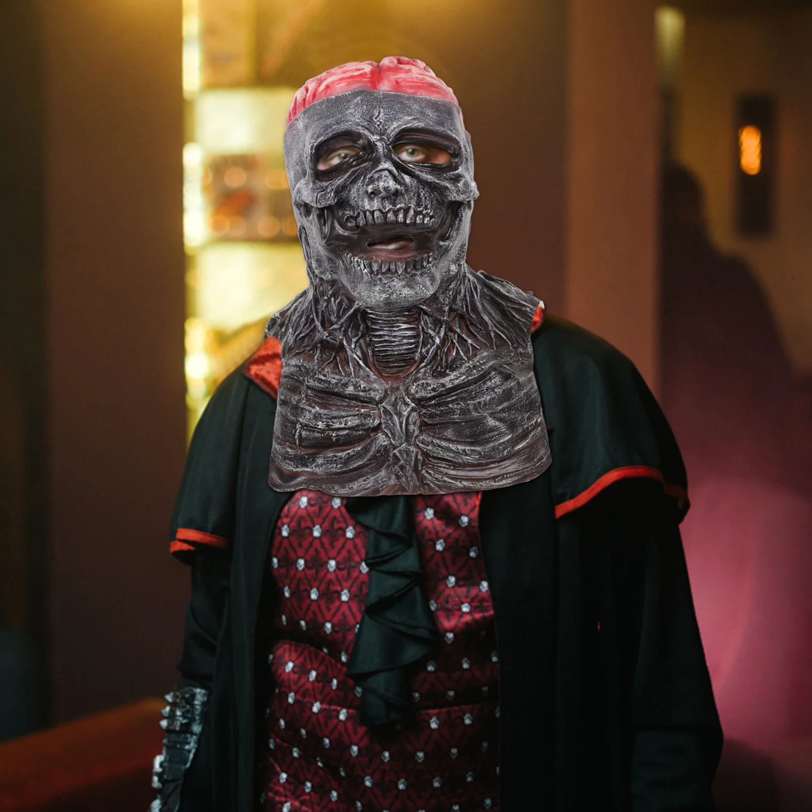 

Halloween Skull Mask Scary Mask Creepy Latex Cosplay Accessory Movable Jaw Horror Party Costume Props