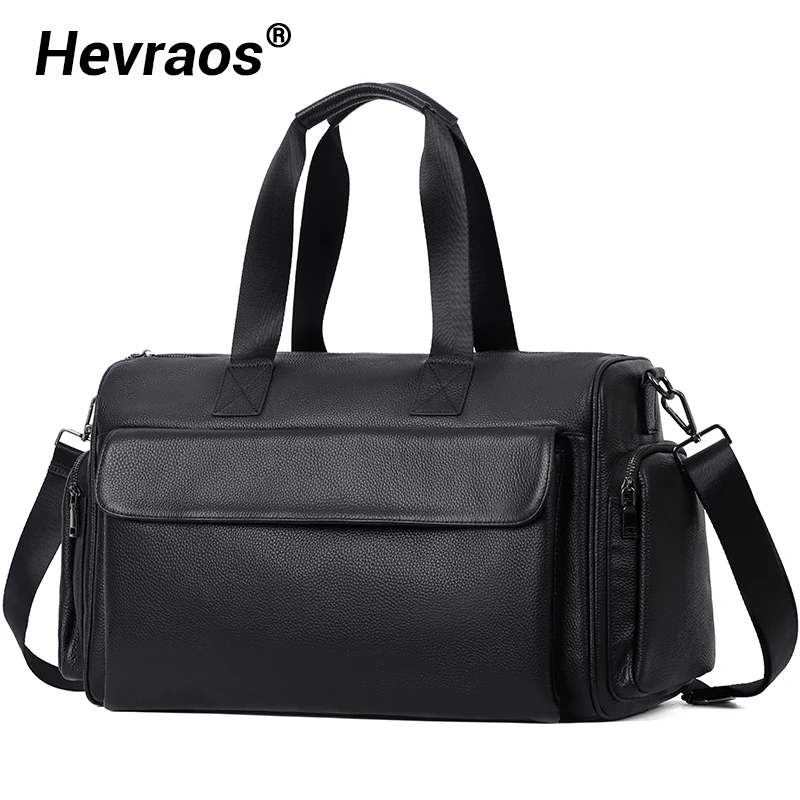 

100% Genuine Leather Men Bag Large Capacity Men Travel Bag Casual Handbags Luggage Pack Outdoor Shoulder Travel Duffels For Male