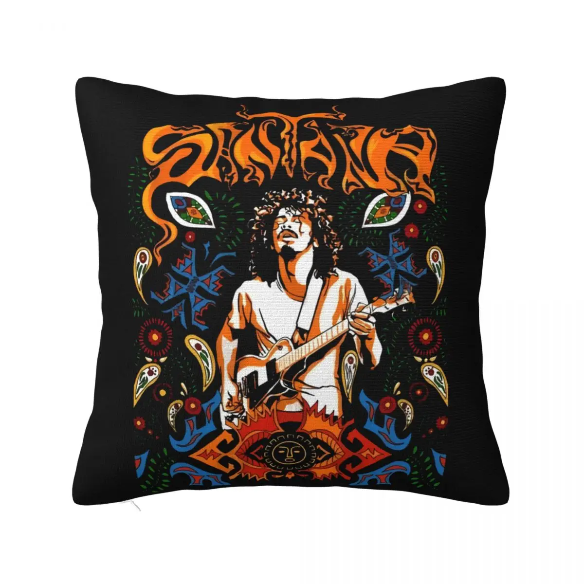 Carlos Santana Art Work Rock Band Jazz Music Pioneer - T- Black Designing Interested Holiday Spring Pillow Case