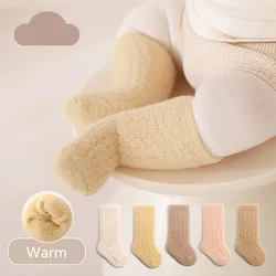 New Autumn Baby Socks Kids Girls Fleece Padded in Tube Socks Toddler Solid Color Thicken Winter Floor Socks Baby Accesories