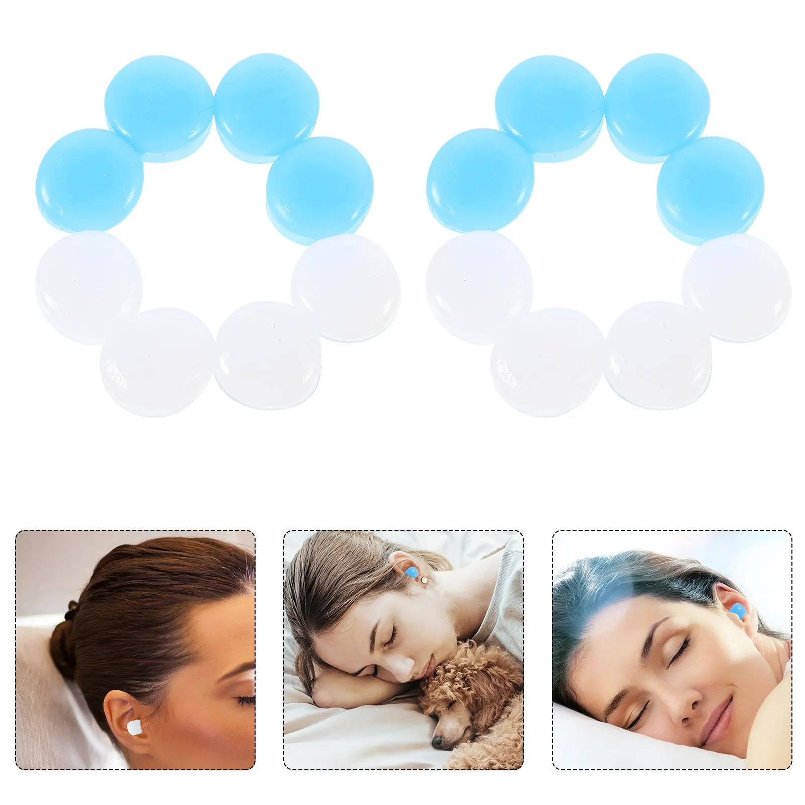 

24Pcs Silicone Earplugs Lightweight Supple Sleep Helping Device Noise Canceling Earplugs for Insomnia Portable