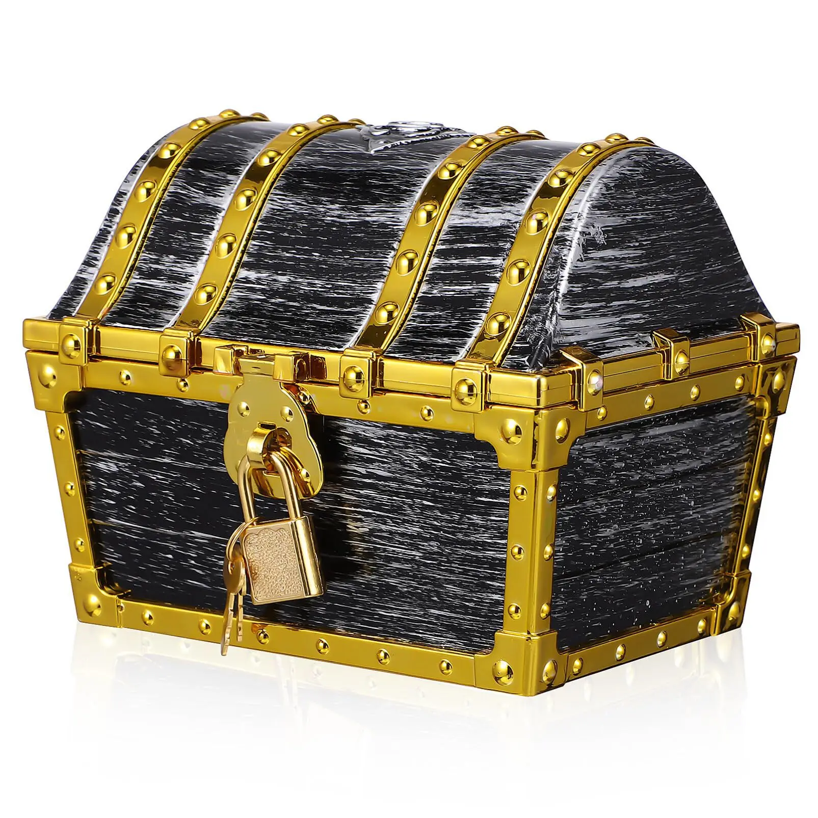 Pirate Treasure Hunt Treasure Chest Kids Treasure Chest Vintage Plastic Clear Gold Treasure Chest Party Decoration Kids Gift