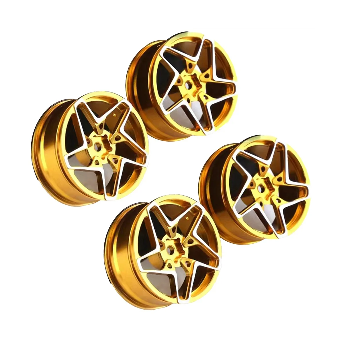 4Pcs 1/10 On-Road Drift Car 52MM Aluminum Alloy Metal Wheel Hub 1.9Inch Climb Car Wheel Rim for ,Gold