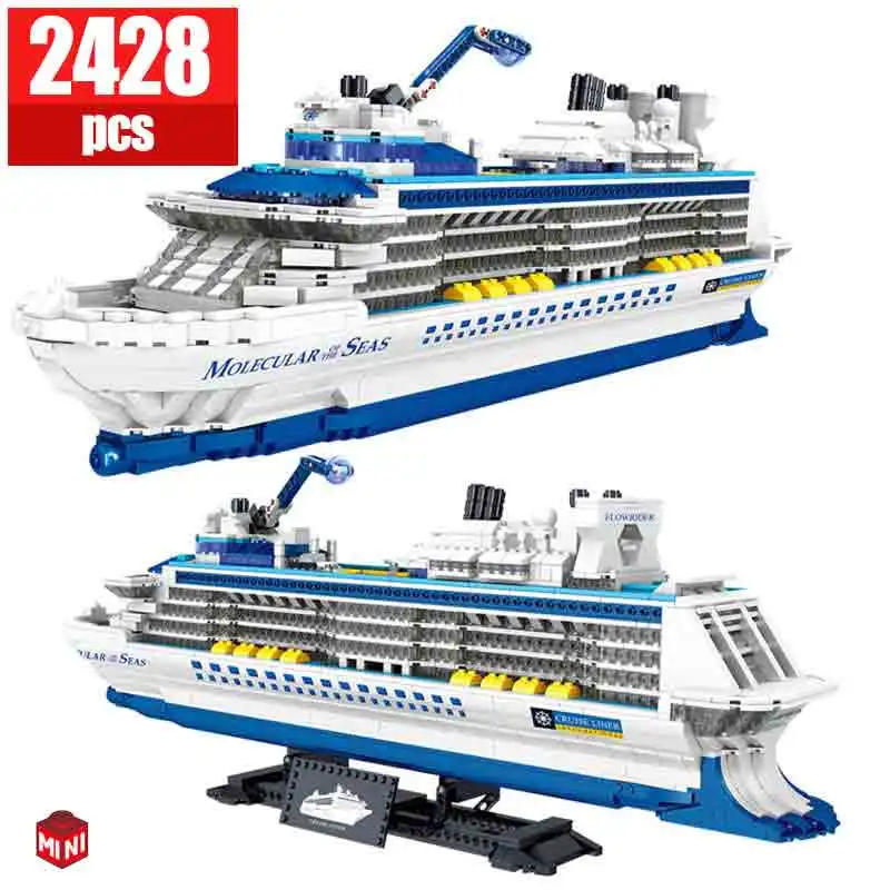 

City 2428Pcs Cruise Liner Ship Sailing Boat Mini Model Building Blocks Creative Big Ocean Vessels Bricks MOC Toys Children Gifts