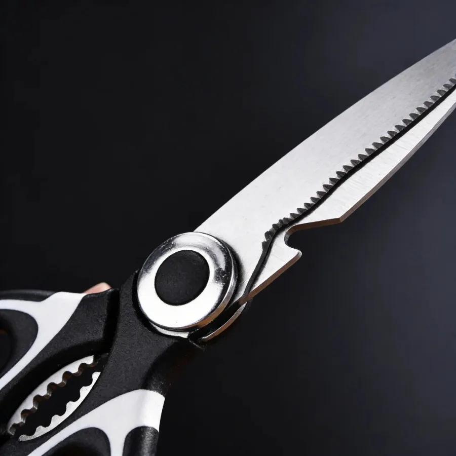 1PC Stainless Steel Kitchen Scissors, Multi-Purpose Shears for Cutting Meat & Vegetables, Cracking Nuts & Opening Bottles
