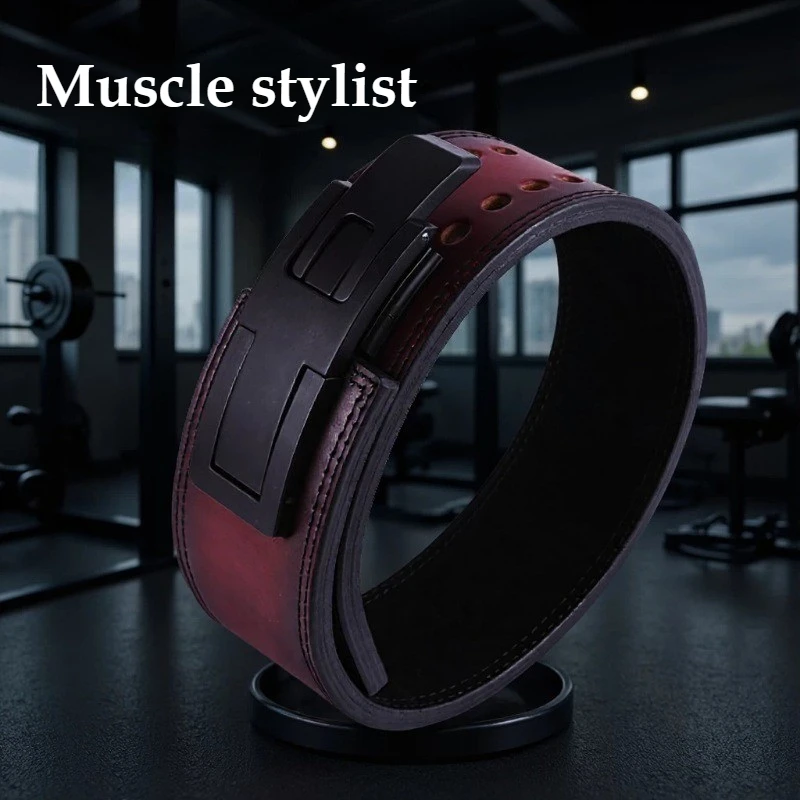 Weightlifting Belt Full Grain Cow Leather Waist Support Powerlifting Strong Pull Squat Deadlift Gym Training Powerlifters