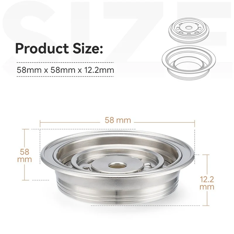 فلتر قهوة AF93 من الفولاذ المقاوم للصدأ لـ Delonghi ENV135/Vertuo Next/Vertuo ماكينة صنع القهوة قابلة لإعادة الاستخدام وقابلة لإعادة الملء على شكل حرف G