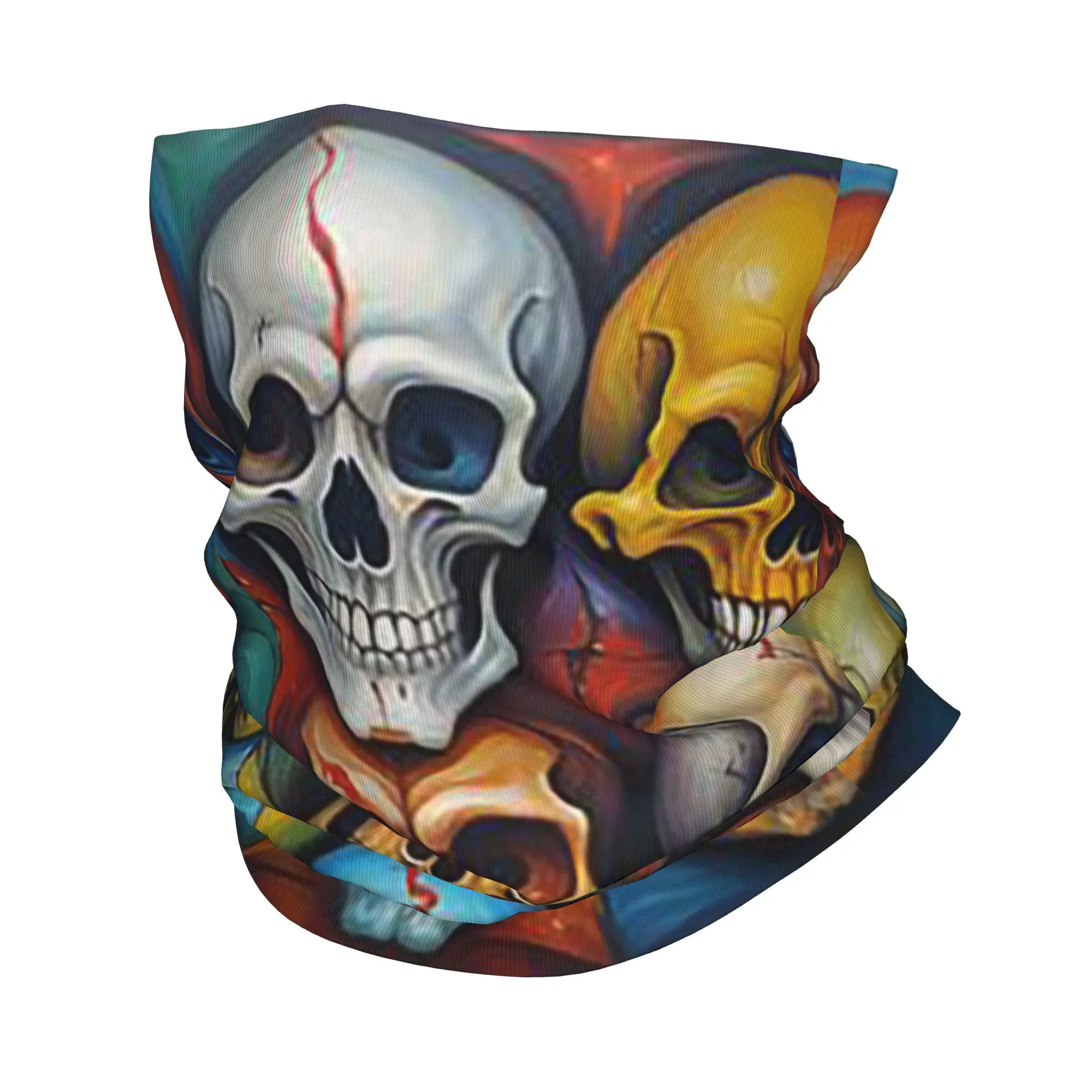 

Edgy Gothic Skull and Bone Print Bandana Neck Gaiter Printed Mask Scarf Multi-use Face Mask Riding For Men Women Adult