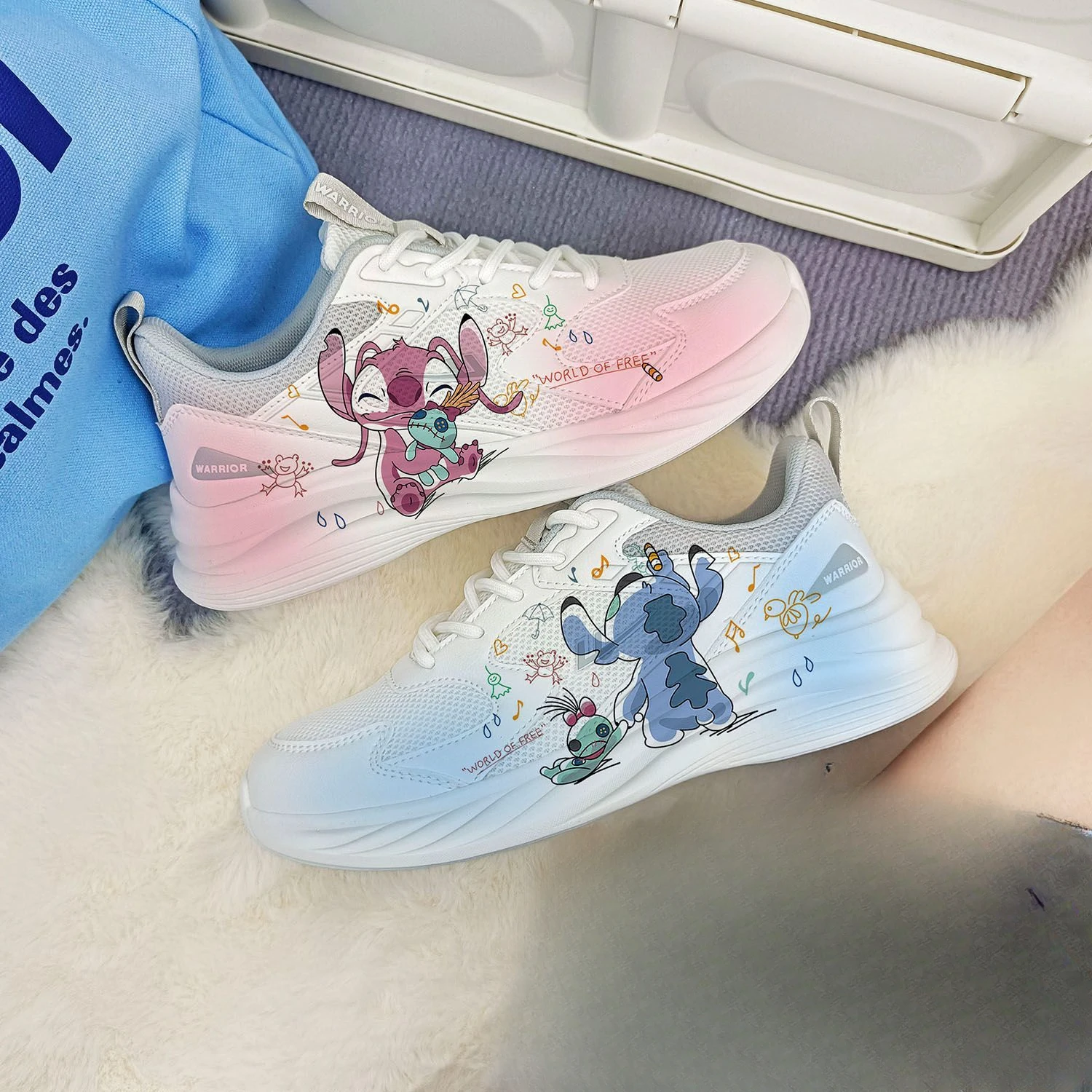 Disney girls Stitch princess cute Casual shoes non-slip soft bottom sports shoes for girlfriend gift