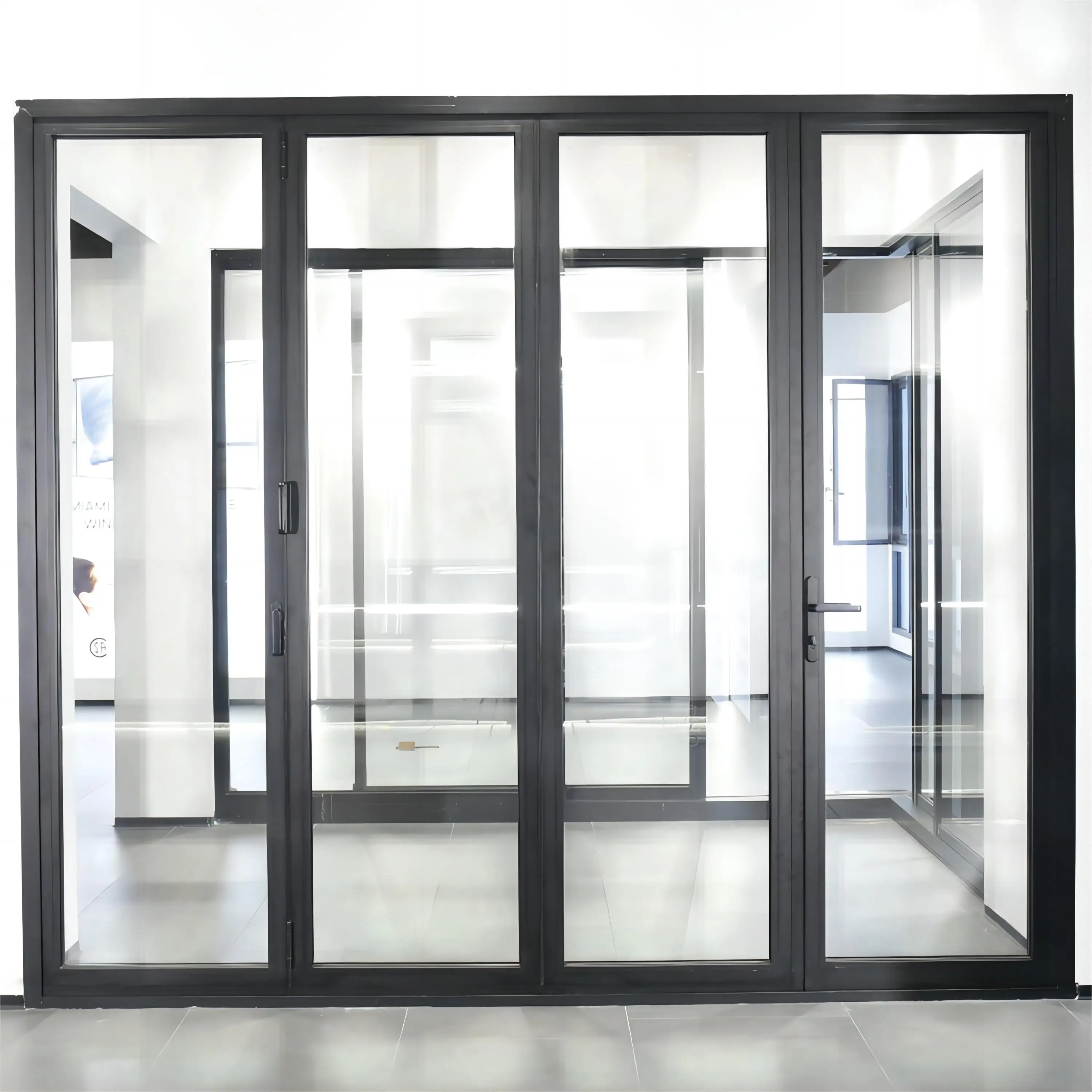 Custom size Folding Door Interior Modern Design Aluminium Glass Folding Balcony Sliding Doors for Villa