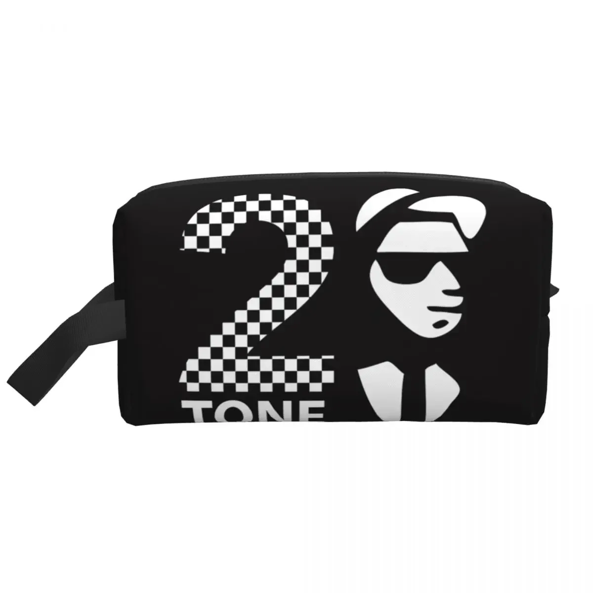 Custom Rude Boy Two Tone Ska 2 Music Records Toiletry Bag for Women Cosmetic Makeup Organizer Lady Beauty Storage Dopp Kit Case