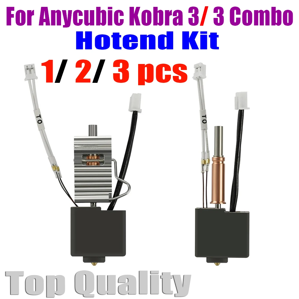 

For Anycubic Kobra 3 Hotend Kit Thermistor Heating Tube 24v 50w Heater Block for Anycubic Kobra3 Combo Print Head Hot End