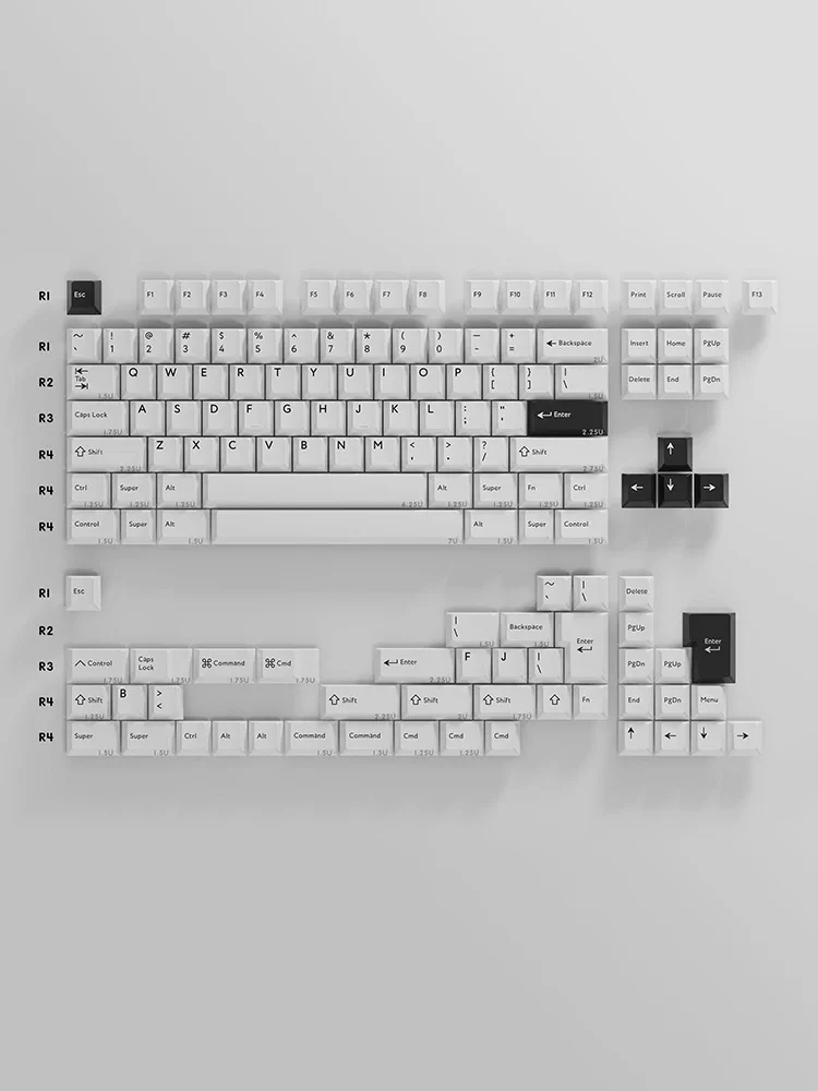 Material PBT de keycap branco puro, processo de duas cores, altura original