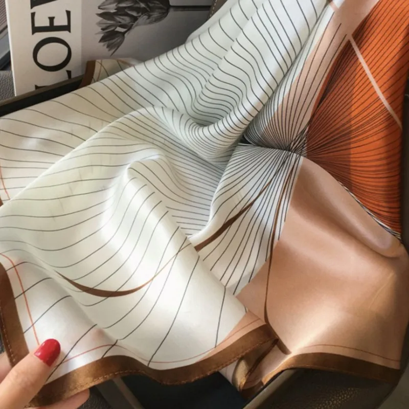 

Spring Thin 70 Scarf Female 100% Simple All-Matching Elegant Square Affordable Luxury Style