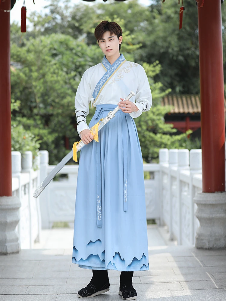 Hanfu Men Chinese Traditional Cosplay Costume Ancient Han Dynasty Swordsman Clothing Male Kimono Tang Suit Hanfu Dress