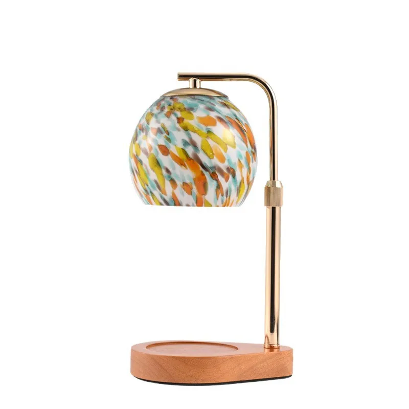 Colorful Glass Aromatherapy Candle Lamp Adjustable Wax Melting Light Romantic Bedroom Decor Night Light
