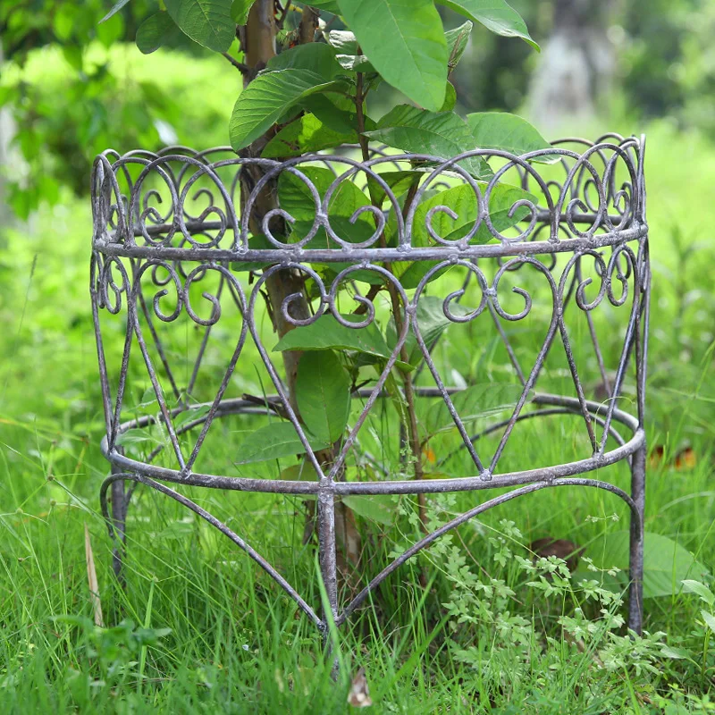 Retro wrought iron bracket Clematis full circle climbing vine frame fence partition courtyard garden outdoor flower stand