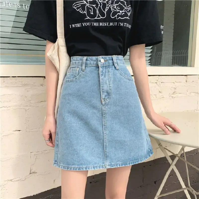

Korean Fashion High Waist Short Women's Denim Skirt New In Clothing Trend 2025 Modest Summer Style A Line Female Jeans Skirts