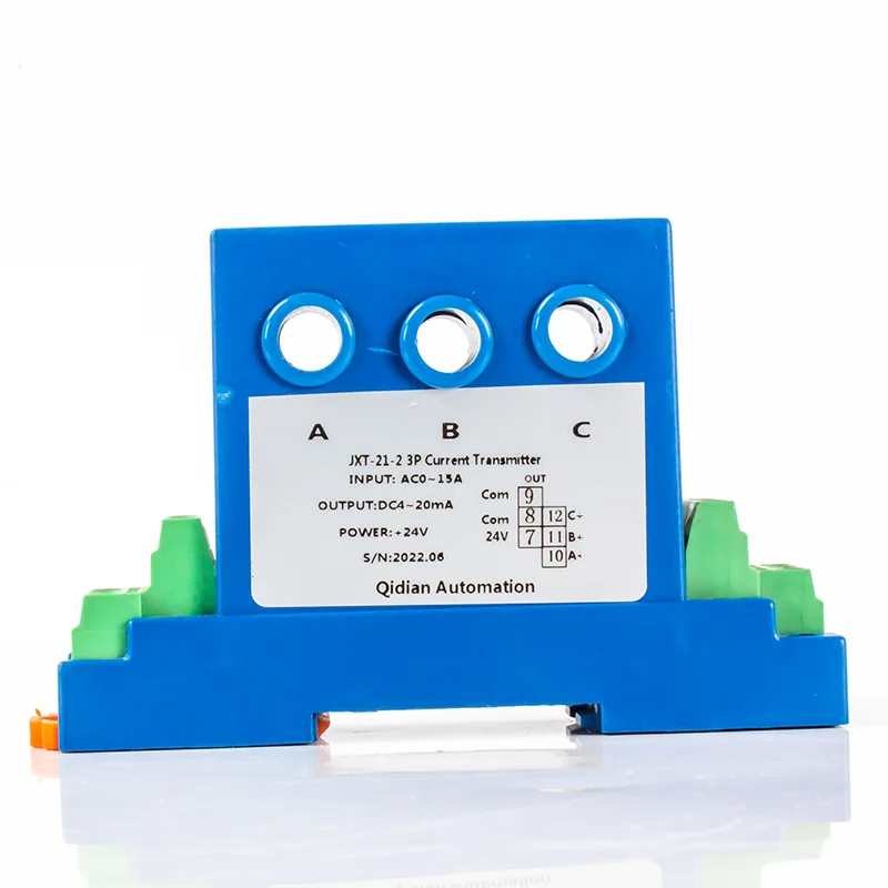 

3 Phase AC Current Transducer Transmitter 35mm DIN 4-20mA 0-20mA 0-10V Current Transducer 3×AC 10A 40A 50A AC Current Sensor