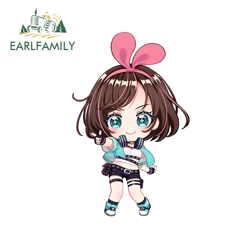 EARLFAMILY 13cm x 8.4cm for Kizuna AI Channel Creativite Decal Vinyl Car Stickers Waterproof Occlusion Scratch Bumper Graphics