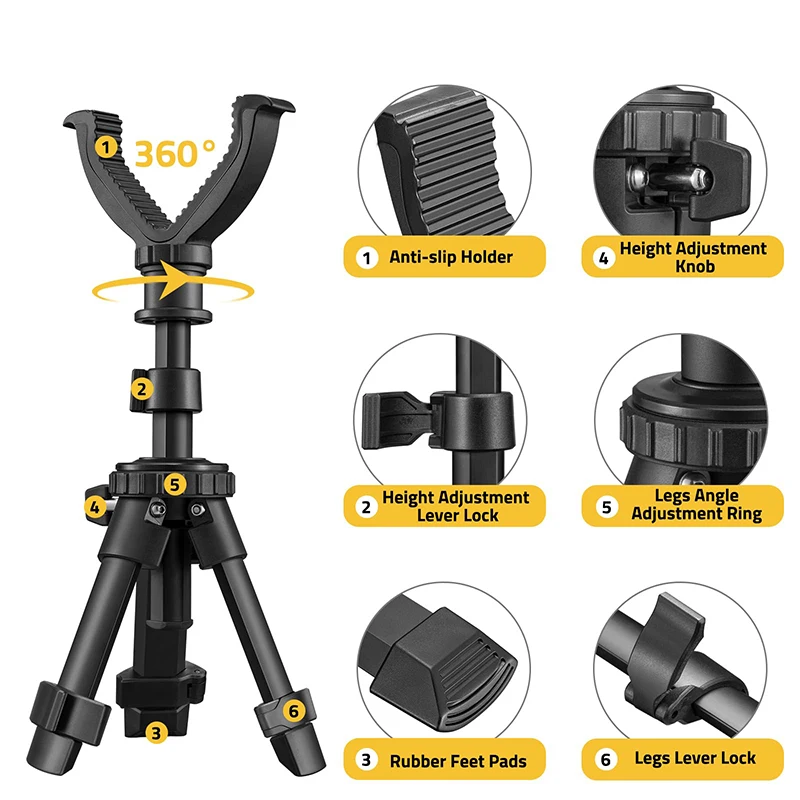 CVLIFE Rest Adjustable Height 360 Degree Rotation V Yoke Stand Portable Rest for Target Hunting Outdoor