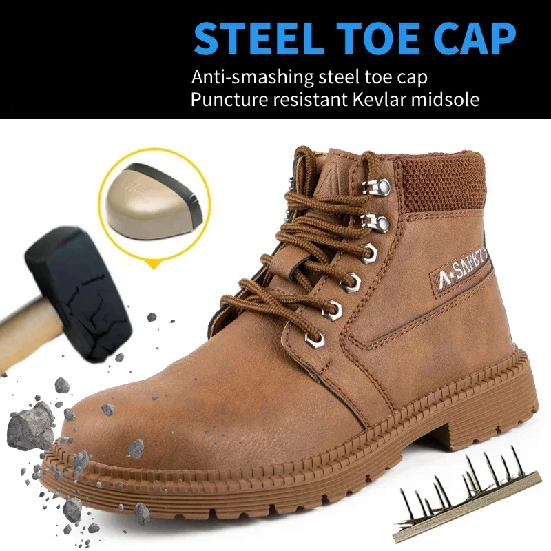 Breathable New Anti Smashing and Anti Piercing Steel Toe High Top Safety Shoes Are Shipped As A Replacement