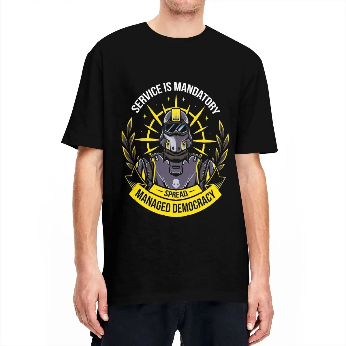 Spreading Democracy Helldivers Game T Shirt Men Women Cotton Casual T-Shirt Crew Neck Tee Shirt Short Sleeve Clothing Plus Size