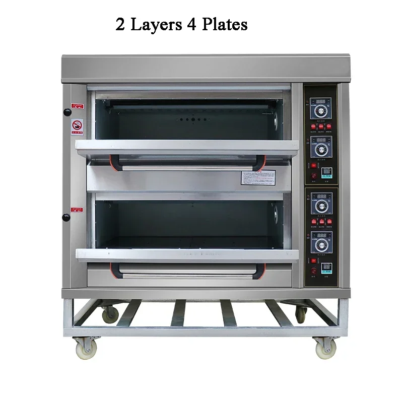 

2 Layers 4 plates Oven Electric Gas Multilayer Commercial Household Bakery Toaster Pizza Timing Baking Kitchen Appliances