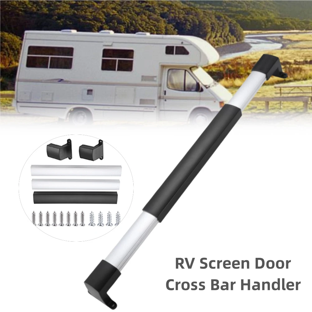 RV Screen Door Handle Grab Bar Adjustable From 21-5/8 Inch to 28-5/8 Inch For Motorhome Camper Series With Secure Non-Slip Grip