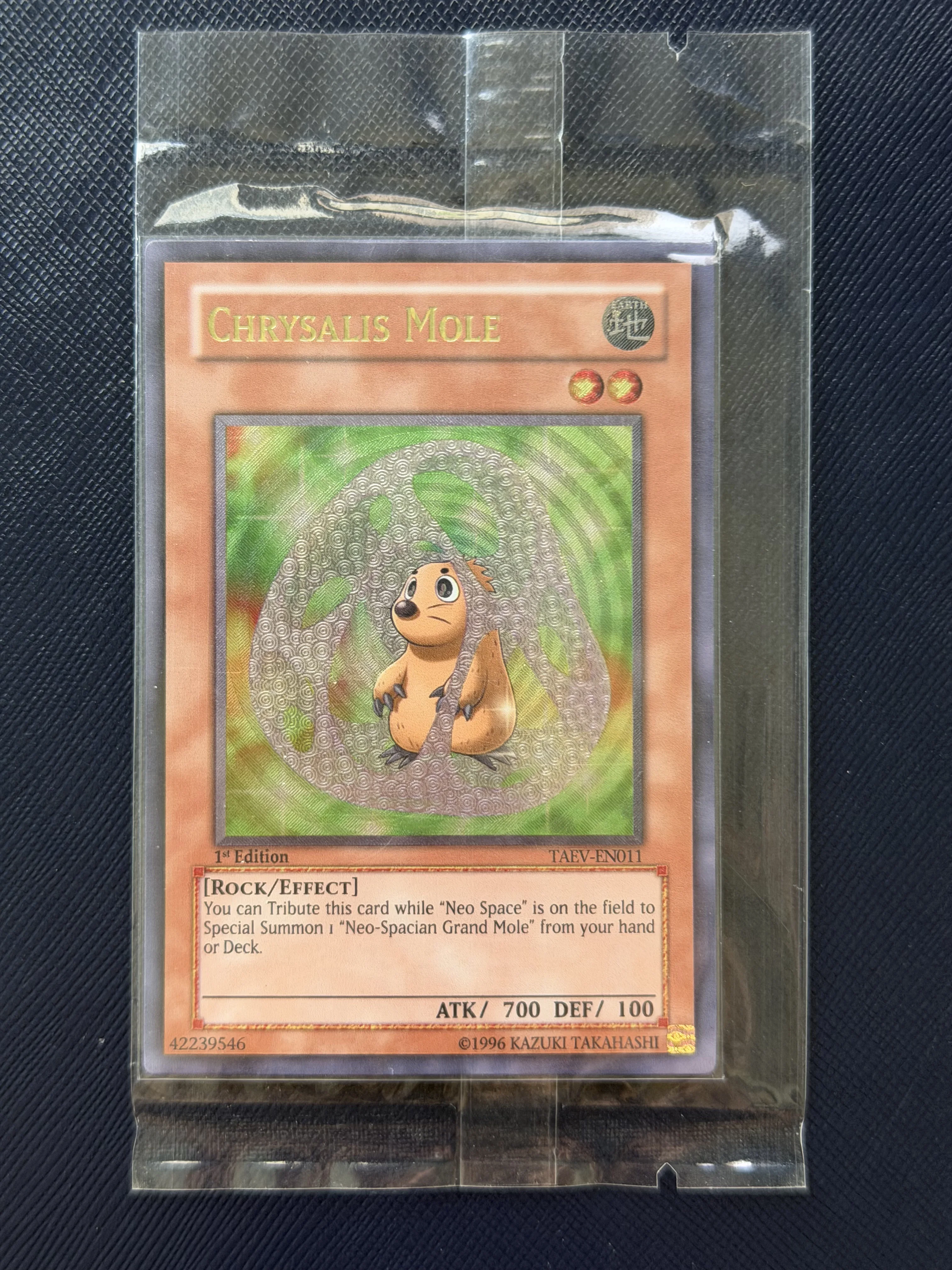 

Yu-Gi-Oh! Chrysalis Mole TAEV-EN011 ULTRA RARE DIY Custom Collectible Trading Card For TCG Fans (Not Original)