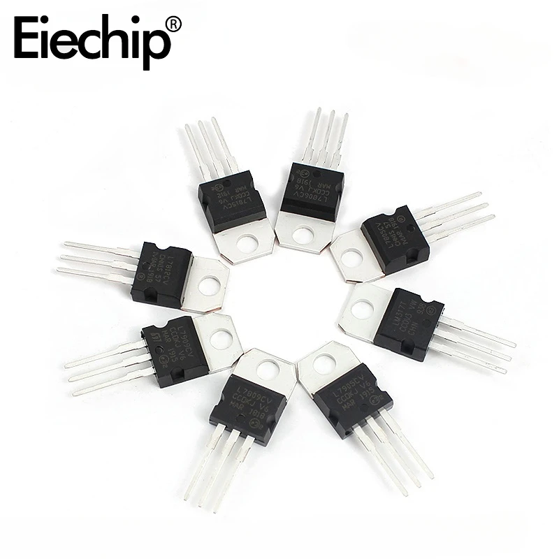 40PCS Mosfet Transistor Assortment Kit IC TO-220 L7805 L7806 L7809 L7812 L7815  L7905 L7909 LM317T Voltage Regulators