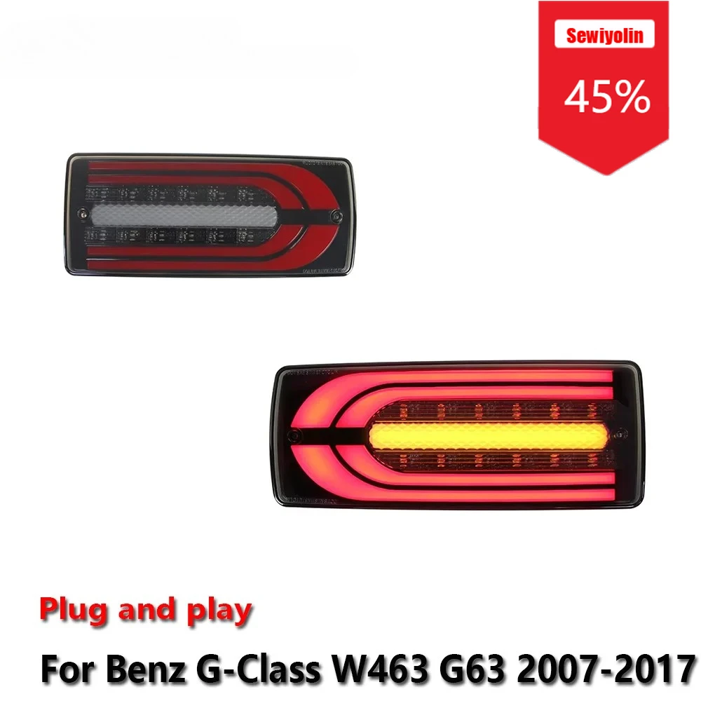 

Sewiyolin автомобильные светодиодные задние фонари в сборе для Benz G-Class W463 G63 2007-2017 авто противотуманные DRL тормозные указатели поворота Plug and Play