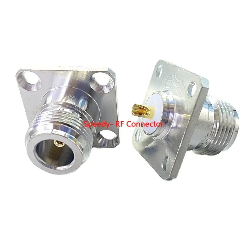 2PCS L16 N Type Female Jack 4Hole Flange Chassis Panel Mount Socket Connector N Female Welding Terminal RF Coaxial Fast Delivery