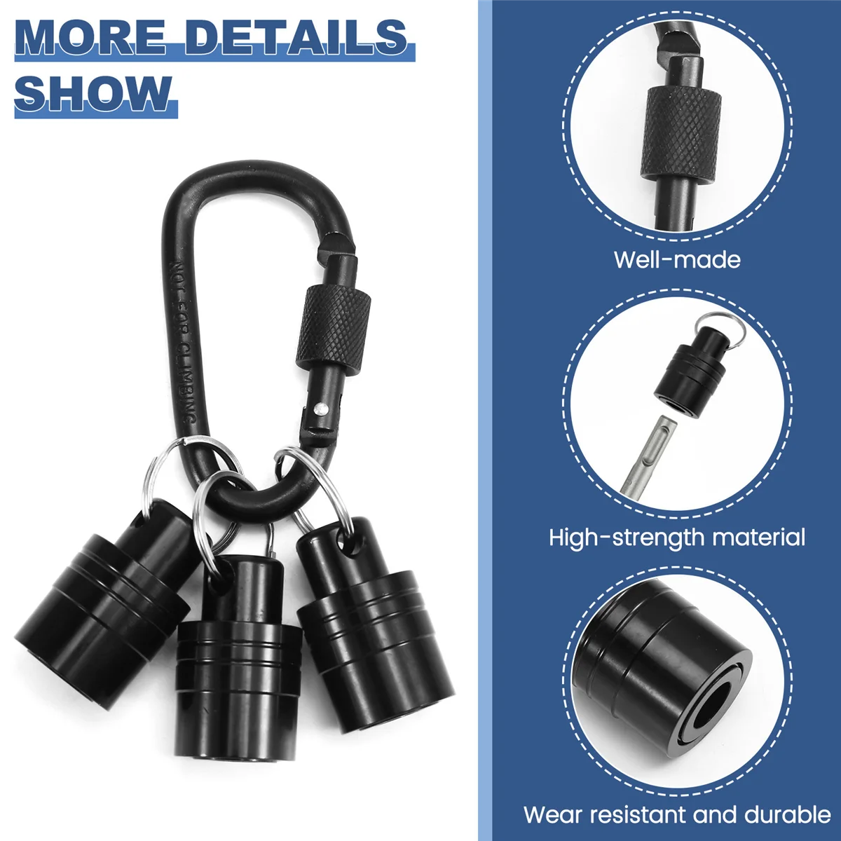 

【Hot&Price】3 PCS SDS Shank Bits Holder Keychain Quick-Change Extension Bar Drill Bit Holder Quick Change Connect Rod Tool Set