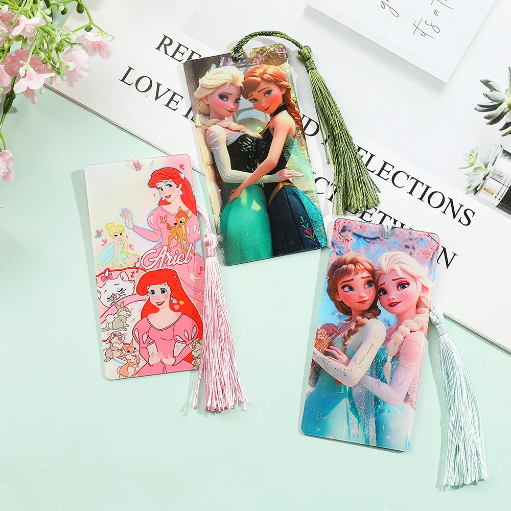 Disney Princess Bookmarks Acrylic Bookmarks For Fans Collection Tassel Bookmarks for Book Lovers Bookworms Family Friend Teacher