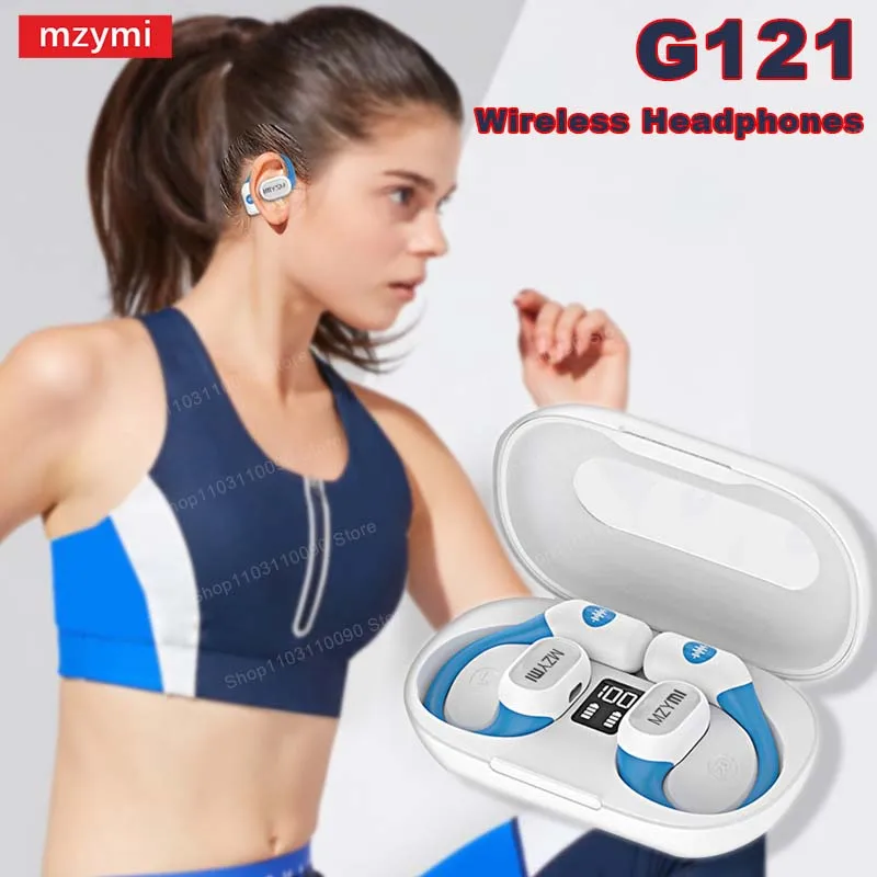 

Mzymi G121 Wireless Bone Conduction Earbuds Bluetooth 5.3 Earphones Digital Display Sports Headsets Outdoor Sports Headphones
