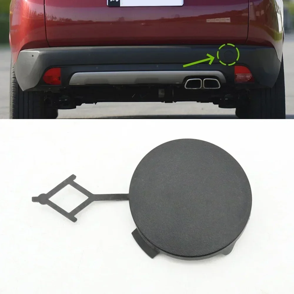 

Car Rear Bumper Towing Hook Eye Cap Trailer Hauling Cover For Peugeot 2008 I CU 2014 2015 2016 2017 161234180A