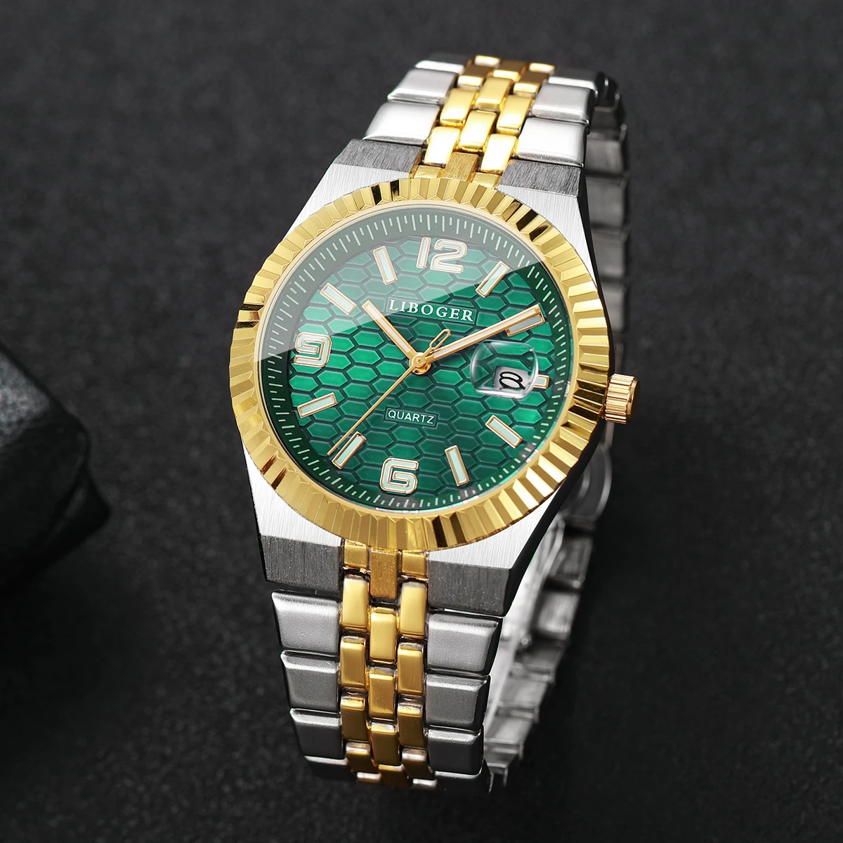 ファッションアラビア文字盤メンズカレンダークォーツ時計高級ス - Luxury Watch Arabic のレビューと価格