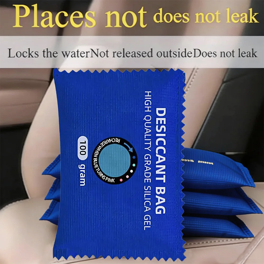 1/2/4/6/8Pcs Reusable Silica Gel Desiccant Pack, Color Indicating Moisture Absorber Bag for Closet, Car, Shoes, Storage Box