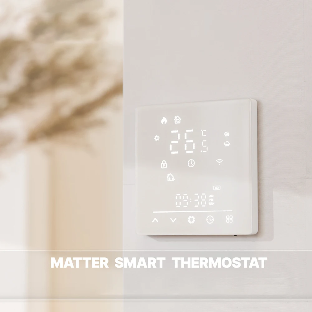 Voice Control Enabled Smart Thermostat with Matter Integration for Customized Energy Management in Home Heating Applications