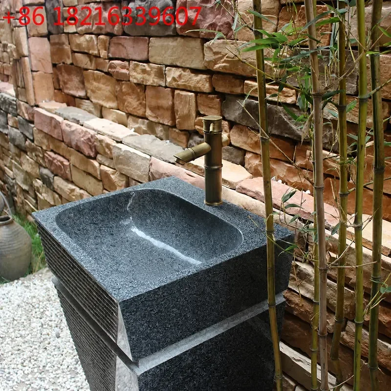YAO Stone Wash Basin Art Pool Column Outdoor Marble Sink Retro Integrated Courtyard Washbasin