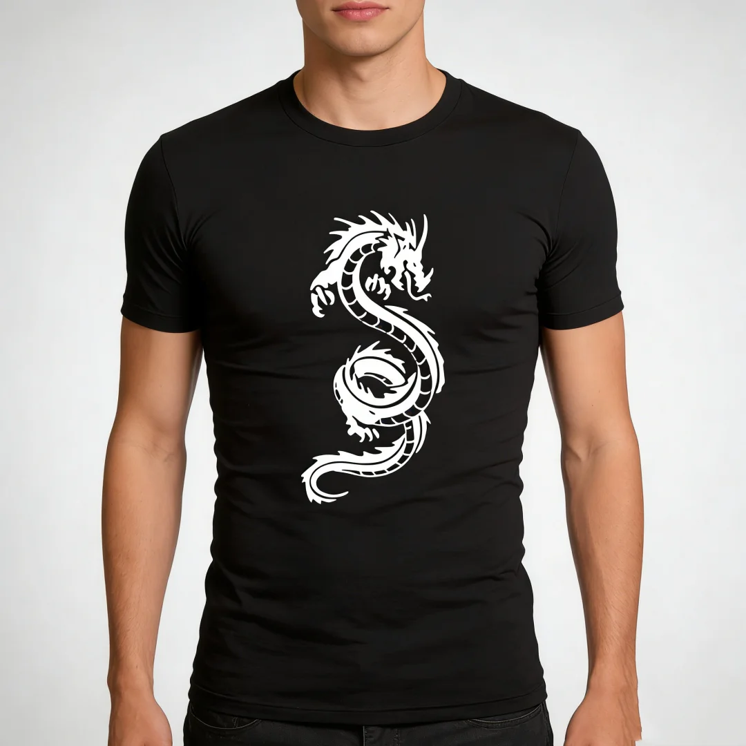 

Simple Style Short Sleeve T-shirt 3D Dragon Pattern Printed T Shirts For Men Fashion Casual Men's Clothes Trend Cool Street Tops