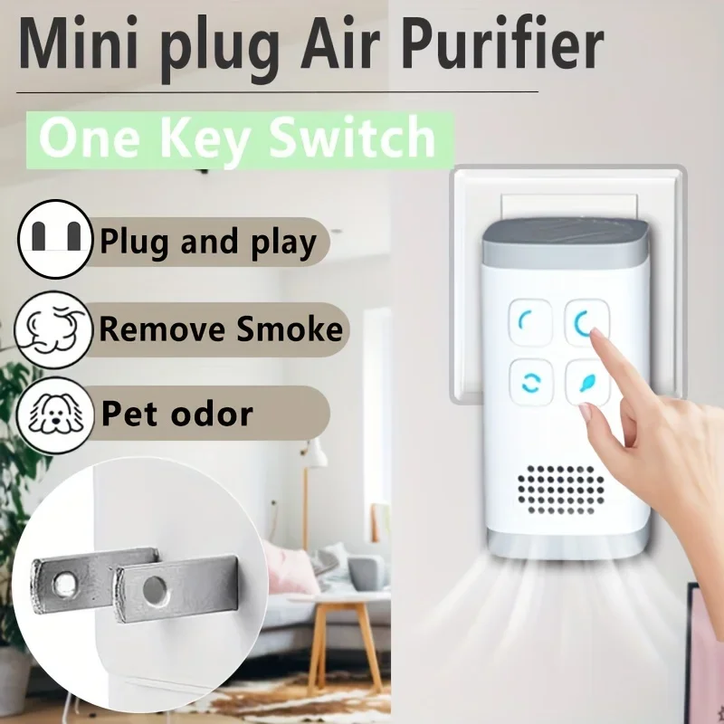 1pc Portable Air Guardian - Removes Pet Odor, Smoke, and Pollutants - Compact ABS Mini Air Purifier for Small Bedroom, Office, L